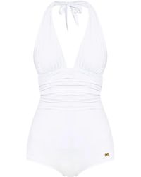 Dolce & Gabbana - Halterneck Swimsuit - Lyst