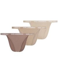 KARL LAGERFELD - Logo-Detail Cotton Brazilian Briefs (Set Of Three) - Lyst
