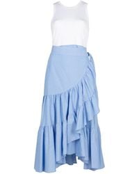Cinq À Sept - Jessie Striped Ruffled Midi Dress - Lyst