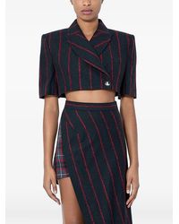 Vivienne Westwood - Cut Off Pinstripe-Pattern Cropped Blazer - Lyst
