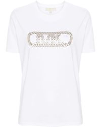 MICHAEL Michael Kors - T-shirt en coton biologique à logo strassé - Lyst