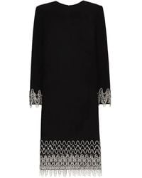 Oscar de la Renta - Crystal Wave Embroidered Shift Dress - Lyst