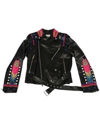 Valentino Garavani - Bead-Embellished Leather Jacket - Lyst