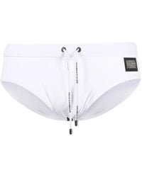 Dolce & Gabbana - Swim Briefs With Branded Drawstring And Logo Tag - Lyst