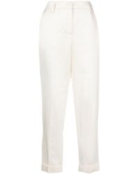 P.A.R.O.S.H. - Satin-finish Mid-rise Trousers - Lyst