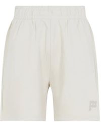 PANGAIA - Embroidered-Logo Cotton Shorts - Lyst