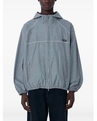 Miu Miu - Hooded Check Jacket - Lyst