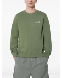 A.P.C. - Logo-Embroidered Crew-Neck Sweatshirt - Lyst
