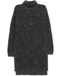 ERMANNO FIRENZE - Lace-Knit Roll-Neck Midi Dress - Lyst