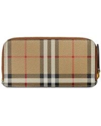 Burberry - Check Motif Continental Wallet - Lyst