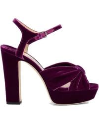 Jimmy Choo - 120Mm Heloise Velvet Sandals - Lyst
