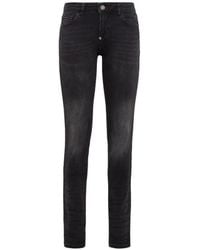 Philipp Plein - Slim-Fit High-Waist Denim Jeans - Lyst