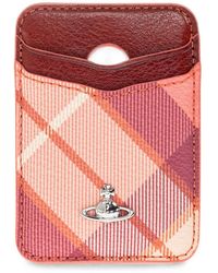 Vivienne Westwood - Orb Plaid Leather Card Holder - Lyst