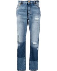Palm Angels - X Moncler Distressed Straight-Leg Jeans - Lyst