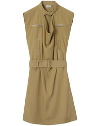 Burberry - Robe En Soie À Taille Ceinturée - Lyst