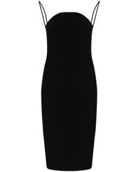 N°21 - Curved-neck Crepe Midi Dress - Lyst