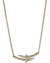 John Hardy - 14K And Sterling Spear Station Diamond Necklace - Lyst