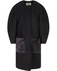 Fendi - Jas Met Pofmouwen En Fluwelen Zak - Lyst