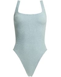 Hunza G - Square-Neck Crinkled One-Piece Swimsuit - Lyst