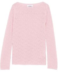 Alpha Studio - Pull En Maille Pointelle À Col Bateau - Lyst