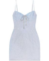 Area - Crystal Hotfix Mini Dress - Lyst