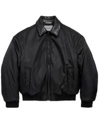 Balenciaga - Cocoon Leather-Collar Bomber Jacket - Lyst