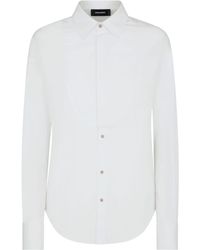 DSquared² - Spread-collar Cotton Shirt - Lyst