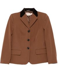 Marni - Blazer Met Fluwelen Kraag En Knopen - Lyst