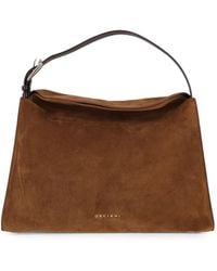 Orciani - Midi Trinity Peach Oro Suede Tote Bag - Lyst