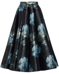 Markarian - Soleil Floral-Brocade Midi Skirt - Lyst