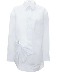 JW Anderson - Eyelet-detail Oversized Cotton Shirt - Lyst