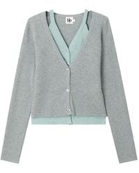 B+ AB - Ribbed-Knit Layered Cardigan - Lyst