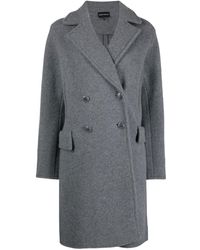 Emporio Armani - Manteau à boutonnière croisée - Lyst