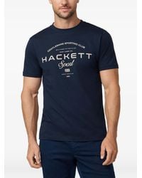 Hackett - Katoenen T-Shirt Met Logoprint - Lyst
