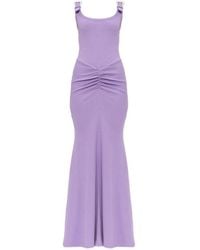 Versace Jeans Couture - Buckle-Straps Maxi Cotton Dress - Lyst