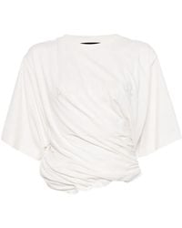 ALAINPAUL - Logo-Embroidered Draped T-Shirt - Lyst