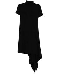 Yohji Yamamoto - Robe En Coton À Col Montant - Lyst