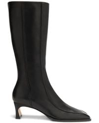 BY FAR - Bottines En Cuir Nieves À Bout Carré - Lyst