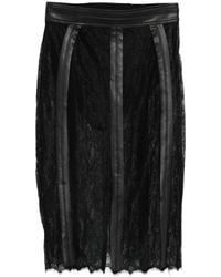 Elisabetta Franchi - レザートリム レーススカート - Lyst