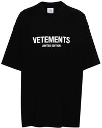 Vetements - T-shirt en coton à logo imprimé - Lyst