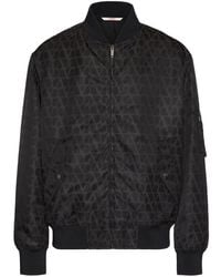 Valentino Garavani - Nylon Bomber Jacket With Toile Iconographe Print - Lyst