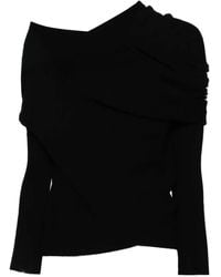 P.A.R.O.S.H. - Jersey drapeado con puños metalizados - Lyst