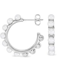Dower & Hall - Large Timeless Pearl Hoop Earrings - Lyst