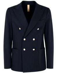 Eleventy - Double-Breasted Cotton Blazer - Lyst