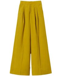 Twinset - Linen Blend Wide Leg Trousers - Lyst