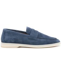 SCAROSSO - Luciano Suede Penny Loafers - Lyst