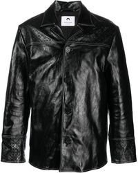 Marine Serre - Regenerated Moonogram Leather Jacket - Lyst