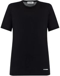Jil Sander - Camiseta De Algodón Con Logo Estampado - Lyst
