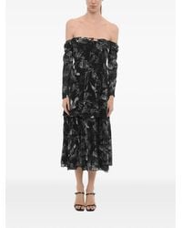 AllSaints - Devyn Peggy Off-The-Shoulder Floral-Print Midi Dress - Lyst