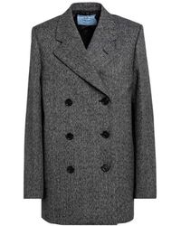 Prada - Double-Breasted Tweed Jacket - Lyst